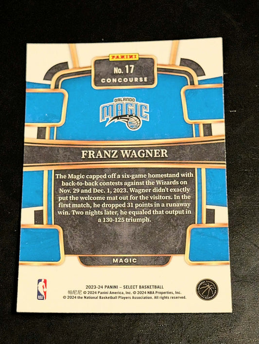 2023-24 Panini Select #17 Franz Wagner Blue Prizm Orlando Magic