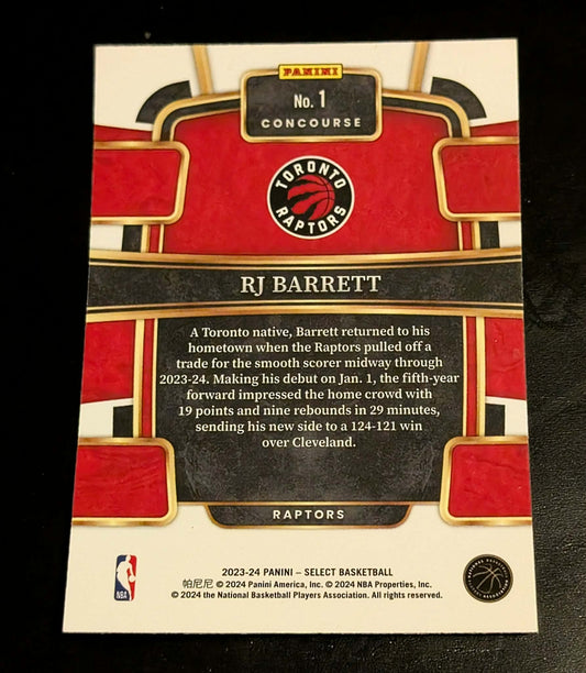 RJ Barrett 2023-24 NBA Panini Select Blue Concourse #1