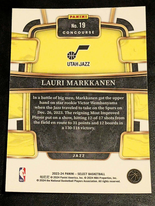 Lauri Markkanen 2023-24 Panini Select Blue Prizms #19 Utah Jazz